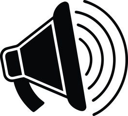 Flat Speaker Icon with Vertical Lines Labeled Speaker, Speaker Icon Vector, Audio Symbol Design, Labeled Speaker Graphic