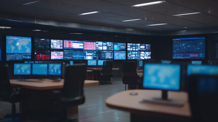 Futuristic Control Room with Advanced Technology
