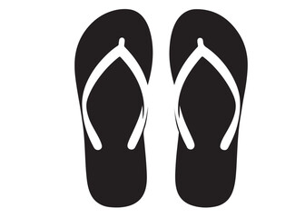flip flop logo silhouette vector, sandal logo icon silhouette, flip flop logo clip art silhouette icon design vector illustration, black and white flip flops icon logo silhouette on white background 