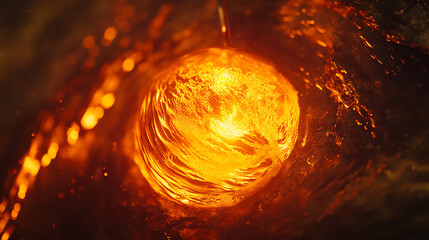 Glowing Molten Glass Sphere