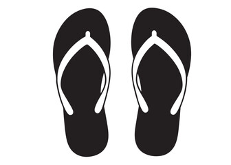 flip flop logo silhouette vector, sandal logo icon silhouette, flip flop logo clip art silhouette icon design vector illustration, black and white flip flops icon logo silhouette on white background 