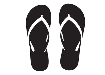 flip flop logo silhouette vector, sandal logo icon silhouette, flip flop logo clip art silhouette icon design vector illustration, black and white flip flops icon logo silhouette on white background 