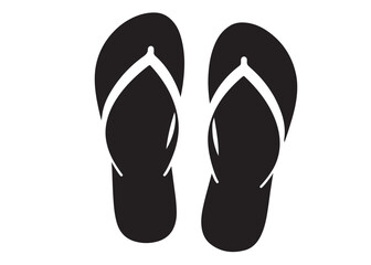 flip flop logo silhouette vector, sandal logo icon silhouette, flip flop logo clip art silhouette icon design vector illustration, black and white flip flops icon logo silhouette on white background 