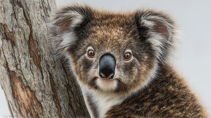 Adorable Koala CloseUp Aussie Wildlife Portrait.