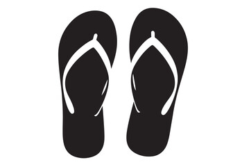 flip flop logo silhouette vector, sandal logo icon silhouette, flip flop logo clip art silhouette icon design vector illustration, black and white flip flops icon logo silhouette on white background 