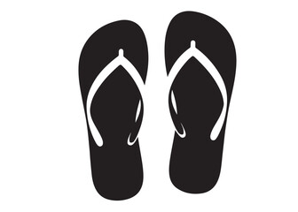 flip flop logo silhouette vector, sandal logo icon silhouette, flip flop logo clip art silhouette icon design vector illustration, black and white flip flops icon logo silhouette on white background 