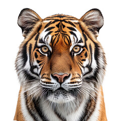 Obraz premium Close-up of a Tiger face, wildlife animals, isolated on a white background