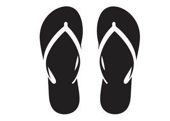 flip flop logo silhouette vector, sandal logo icon silhouette, flip flop logo clip art silhouette icon design vector illustration, black and white flip flops icon logo silhouette on white background 