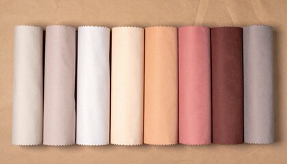 Naklejka premium Artistic color palette display studio workspace photography creative environment overhead view color theory exploration