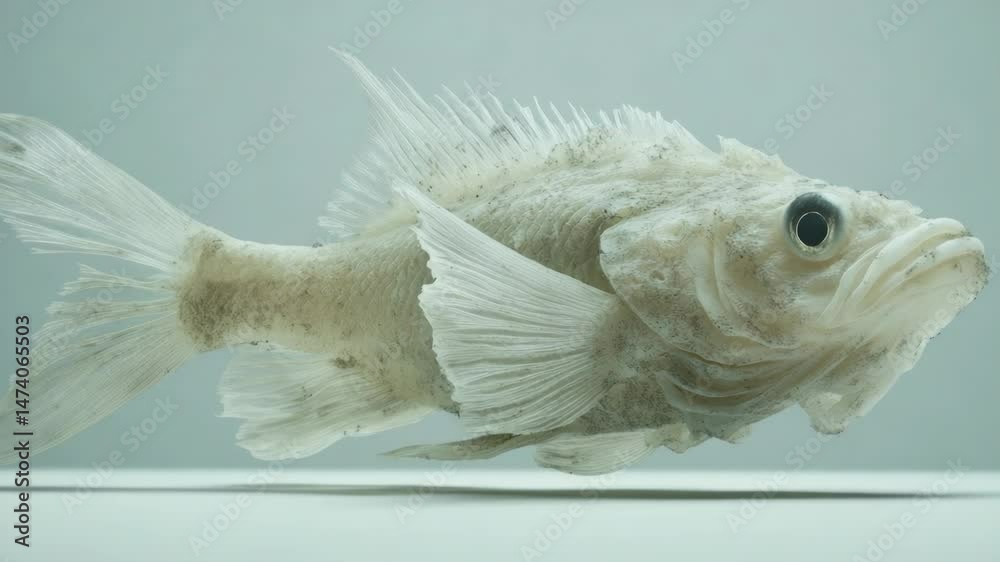 Aufkleber A close-up shot of a fish on a table, suitable for use in various contexts such as still life photography or educational purposes