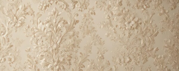 Intricate cream floral damask, luxury textile, textile design, vintage, home decor