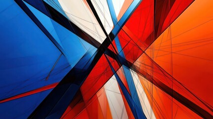An abstract artwork created with lines of color and geometry