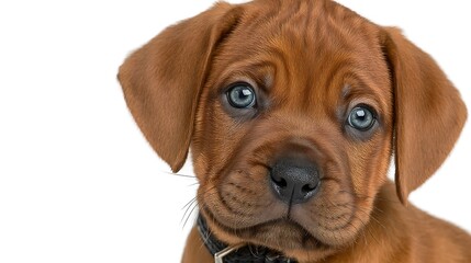 Obraz premium Adorable Red Puppy with Blue Eyes with Close Up.