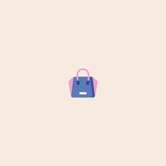 Colorful Handbag icon flat vector design. 