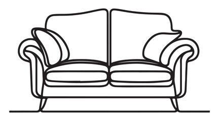 Elegant Couch Furniture Vector Illustration for Home Interior Design Projects