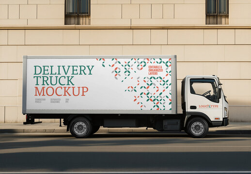 Delivery Truck Mockup for Vehicle Branding and Fleet Design