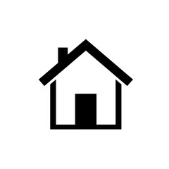 Simple black house icon in minimalist design style  