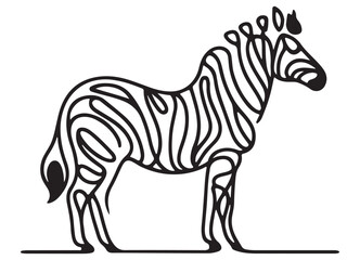 Elegant Zebra Silhouette Illustration Striking Wild Animal Vector Art