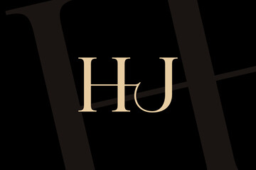 HJ or JH letter logo icon design. Classic style luxury initials monogram.