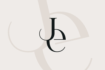 Obraz premium JE or EJ letter logo icon design. Classic style luxury initials monogram.