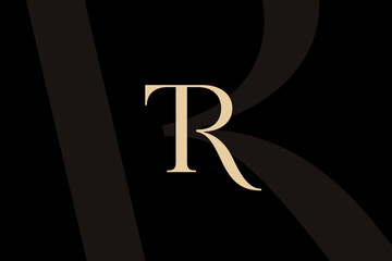 TR or RT letter logo icon design. Classic style luxury initials monogram.