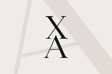 XA or AX letter logo icon design. Classic style luxury initials monogram.