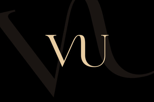 VU or UV letter logo icon design. Classic style luxury initials monogram.