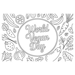 Green Lifestyle Vector for World Vegan Awareness Campaign