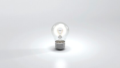 A glowing light bulb symbolizes innovation and creativity, casting a soft light