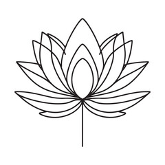 Elegant Lotus Flower Minimalist Line Art Vector Floral Illustration