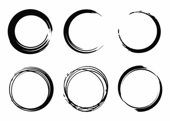 Grunge circles collection. Grounge round shapes big set. Vector