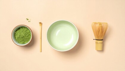 Preparing matcha tea traditional japanese ceremony kitchen food photography minimalistic overhead view cultural experience