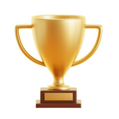 Gold Trophy 3D Rendered for Achievements and Awards