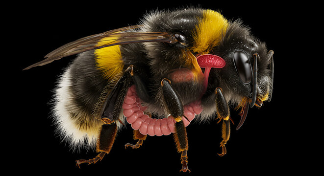 Side Profile Cutaway of Bumblebee Showing Digestive System