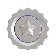 3D Silver Star Badge