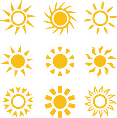 Sun icons collection. Vector illustration