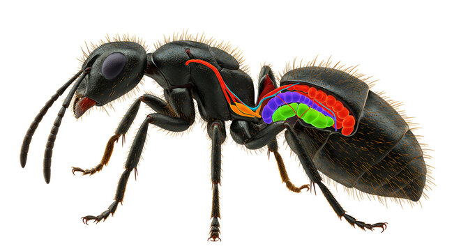 Side View Anatomical Cut of a Velvet Ant