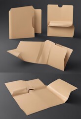 Customizable vector folder die cut mockup, ideal for branding ,  design template,  presentation