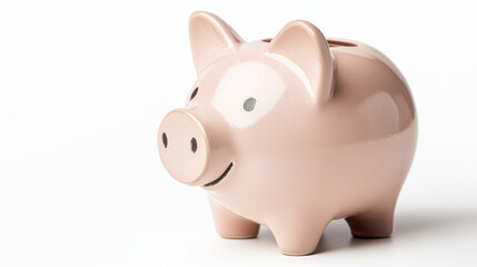 Cute ceramic piggy bank symbolizes savings and financial planning, encouraging positive attitude towards money management