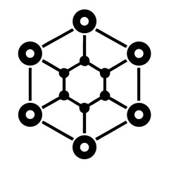 Abstract blockchain network silhouette design illustrating digital connectivity and security