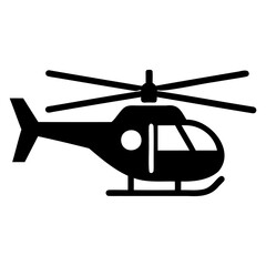 Transparent Background Rescue Helicopter Icon Silhouette for Graphic Design