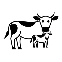 Cow illustration of a simple silhouette vector design element