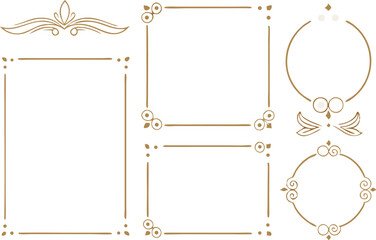 Different vintage frames set vector