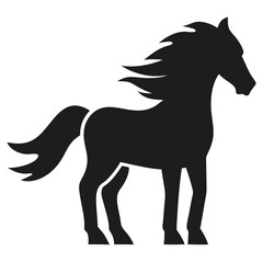 Elegant silhouette of a large horse standing proudly in a rural outdoor scene