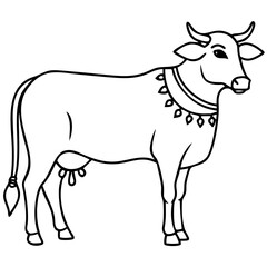 Silhouette design depicting a charming well dressed brahman bull with imposing presence