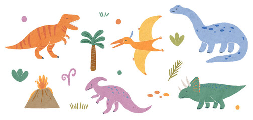 set of cute dinosaurs for nursery and kids  © simplelooklet