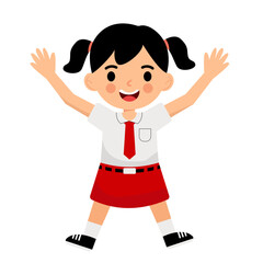 Indonesian Elementary Happy Girl