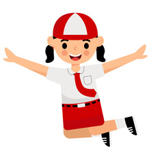 Indonesian Elementary Jumping Girl