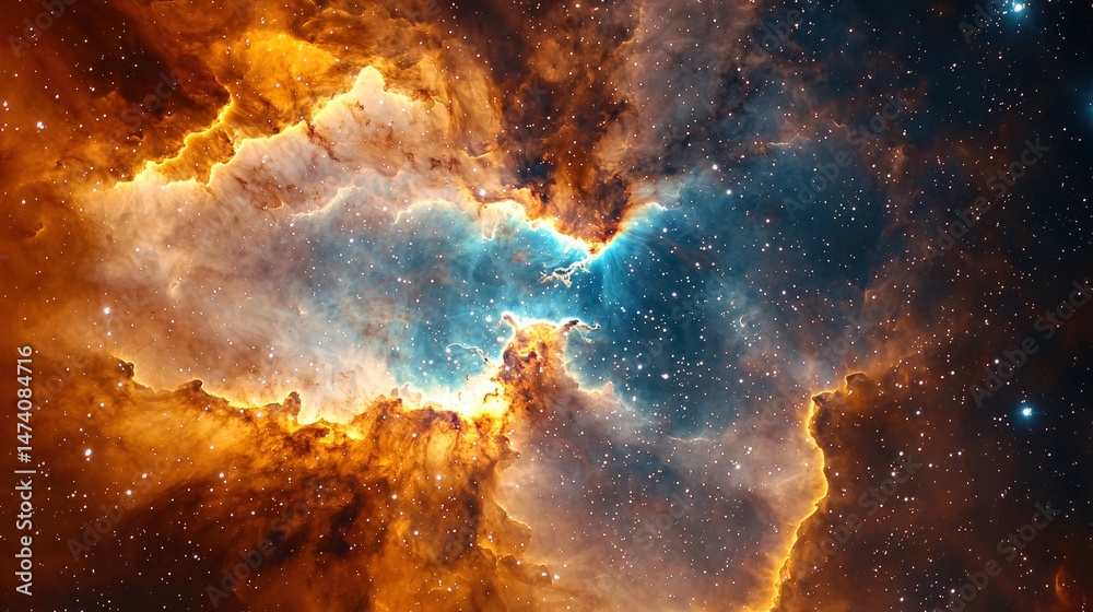 Canvas Prints cosmic nebula with vibrant colors and starry background