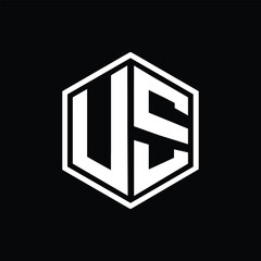 Initial Letter US Logo Design Vector